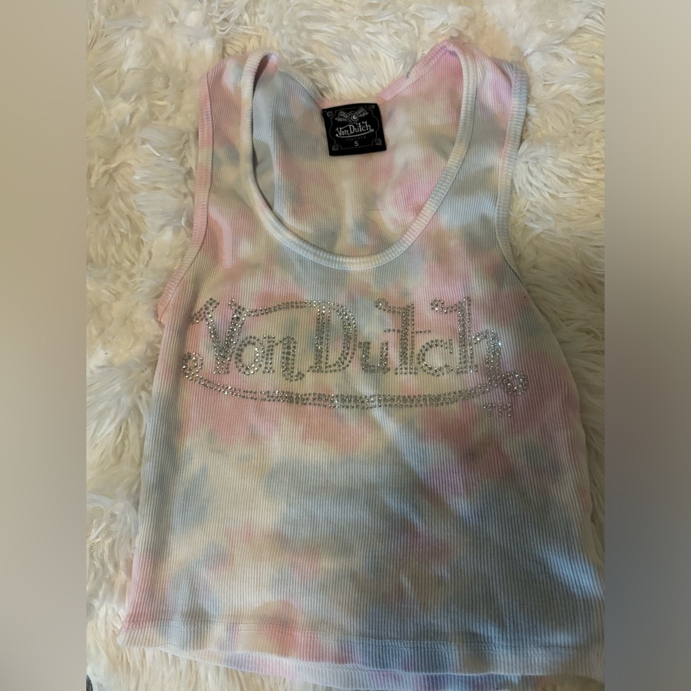 Von Dutch cotton candy crop top